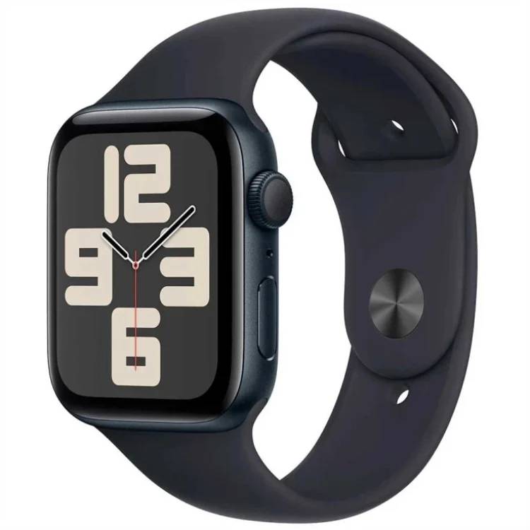 Фото — Apple Watch SE (2-е поколение 2023), GPS+Cellular, 44 мм, алюминий цвета «тёмная ночь», M/L