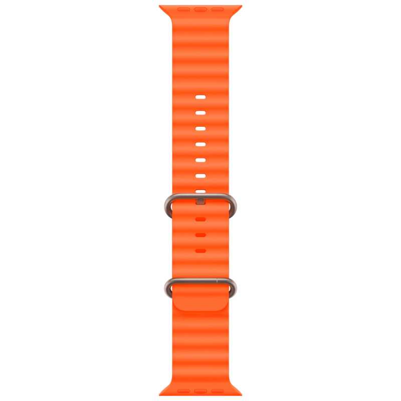 Фото — Apple Watch Ultra 2 GPS + Cellular, 49 мм, корпус из титана, ремешок Ocean оранжевого цвета