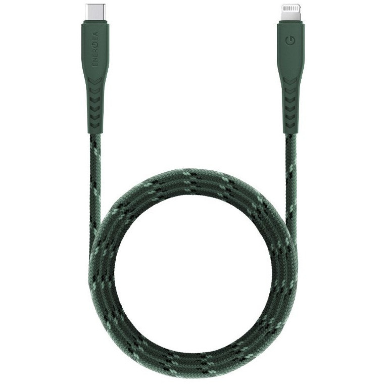 Фото — Кабель EnergEA NyloFlex USB-C - Lightning MFI С94 1.5 м, зеленый