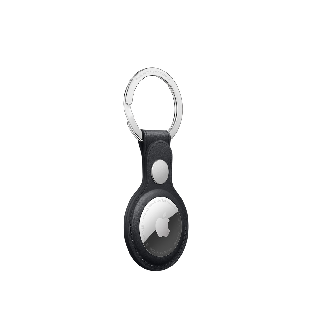 Фото — Брелок AirTag с кольцом для ключей, кожа, «тёмная ночь»