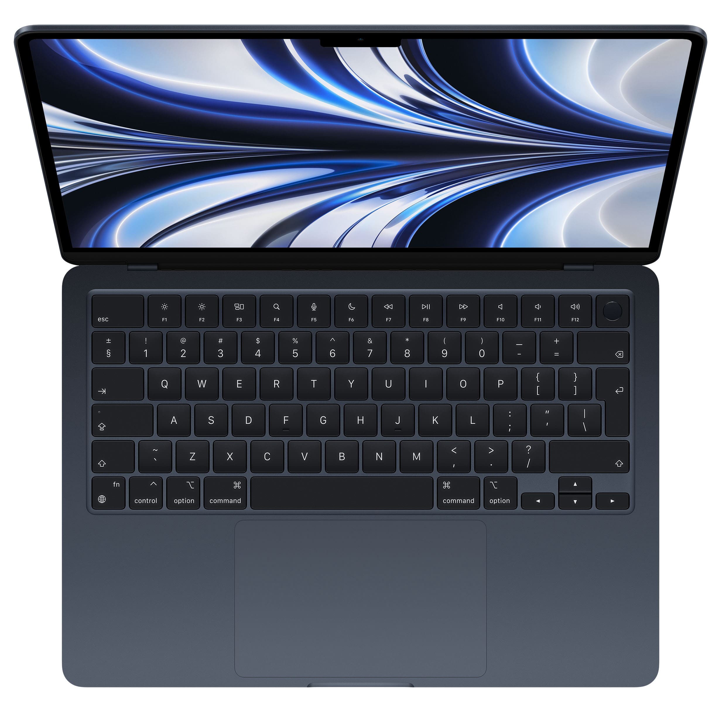 Фото — Apple MacBook Air 13" (M2, 8C CPU/8C GPU, 2022), 8 ГБ, 256 ГБ SSD, «полуночный черный»