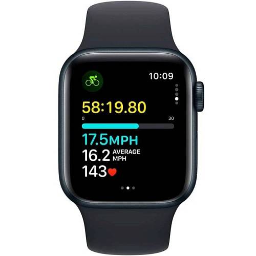 Apple Watch SE (2-е поколение 2023), GPS+Cellular, 44 мм, алюминий цвета «тёмная ночь», M/L