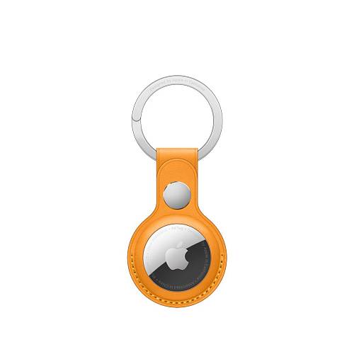 Брелок Apple AirTag с кольцом для ключей, кожа, «золотой апельсин»