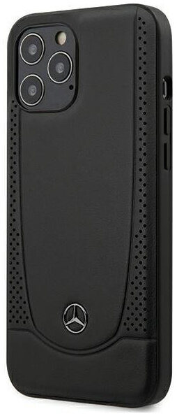 Чехол Mercedes Genuine для iPhone 12 Pro Max, кожа, черный