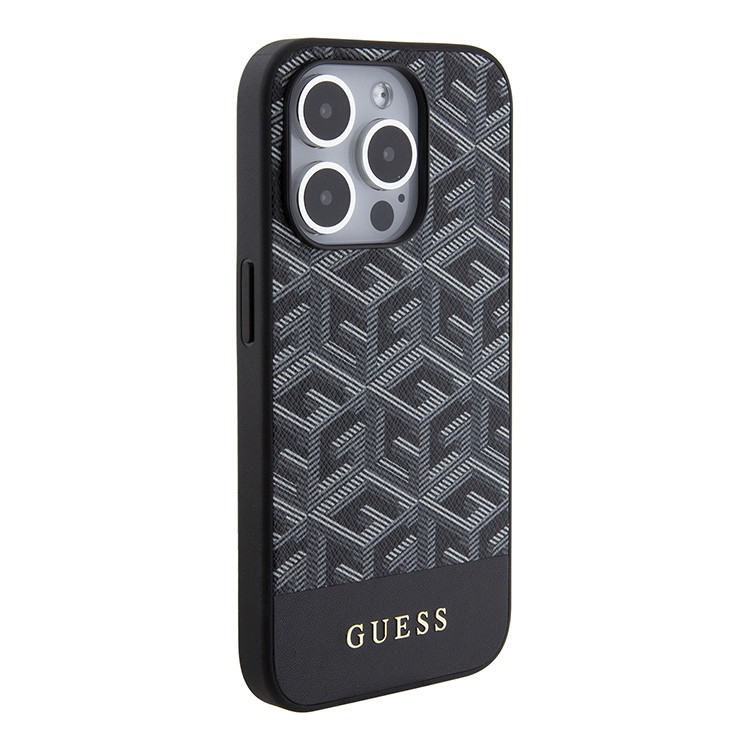 Фото — Чехол для смартфона Guess для iPhone 15 Pro Max PU G CUBE Hard Black (MagSafe), черный