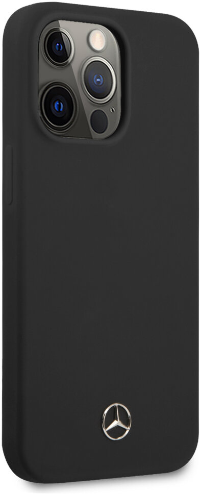 Чехол Mercedes Liquid silicone для iPhone 13 Pro, черный