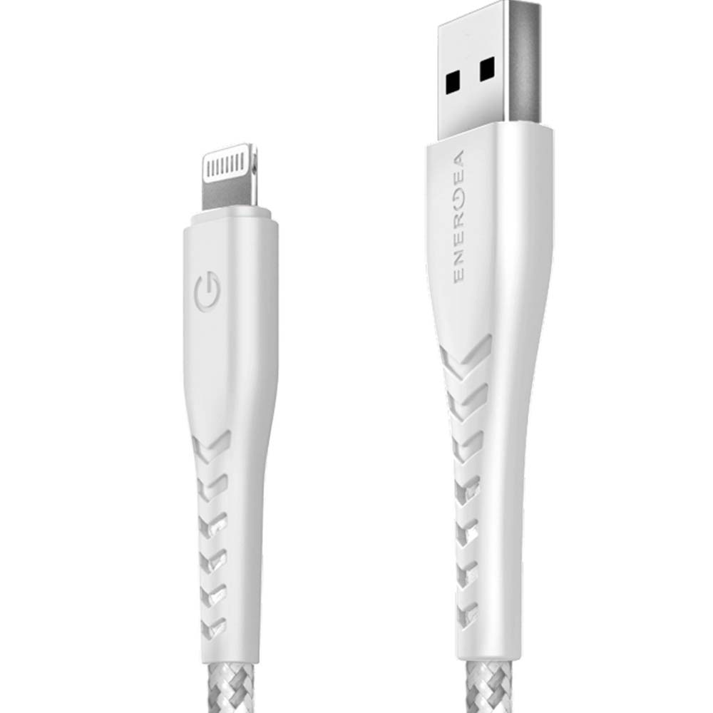 Фото — Кабель EnergEA NyloFlex USB - Lightning MFI 3А 1.5 м, белый