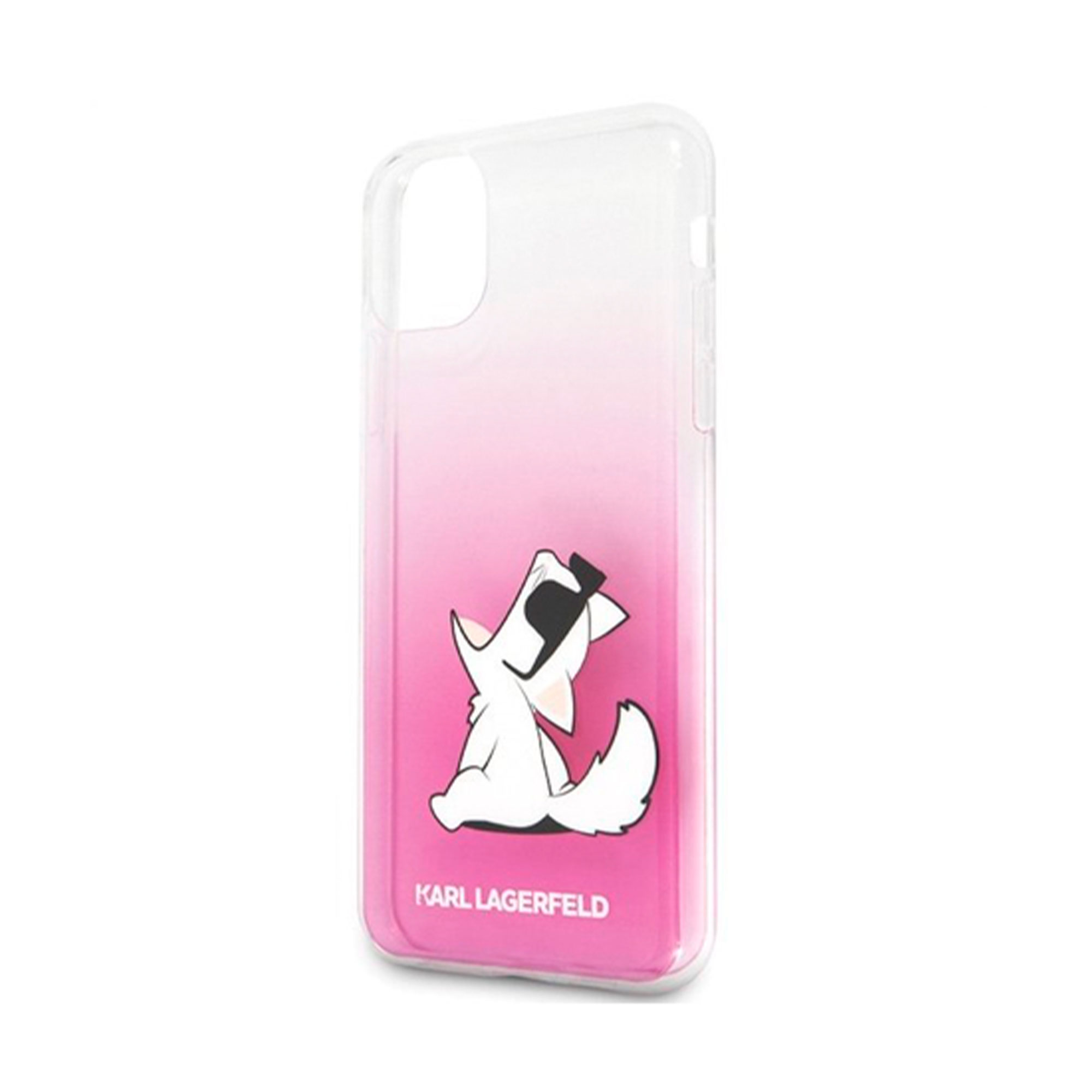 Фото — Чехол для смартфона Karl Lagerfeld для iPhone 11 TPU/PC collection Choupette Fun Hard Gradient Pink (уценка)