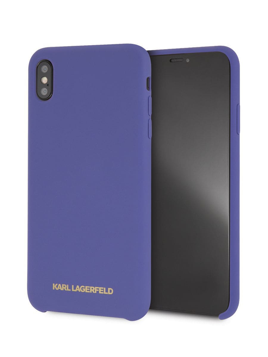 Фото — Чехол для смартфона Lagerfeld для iPhone XS Max Liquid silicone Gold logo Hard Violet