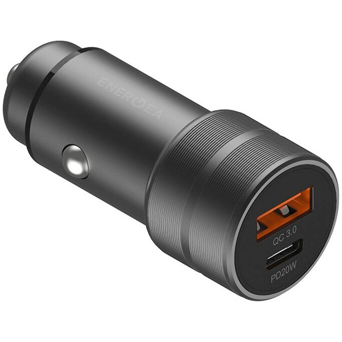 Автомобильное зарядное устройство EnergEA  Alu drive, USB-C - USB-A, серый