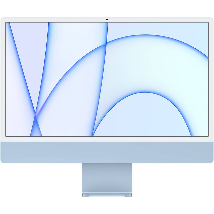 Фото — Apple iMac 24" Retina 4,5K, (M1 8C CPU, 8C GPU), 8 ГБ, 256 ГБ SSD, синий