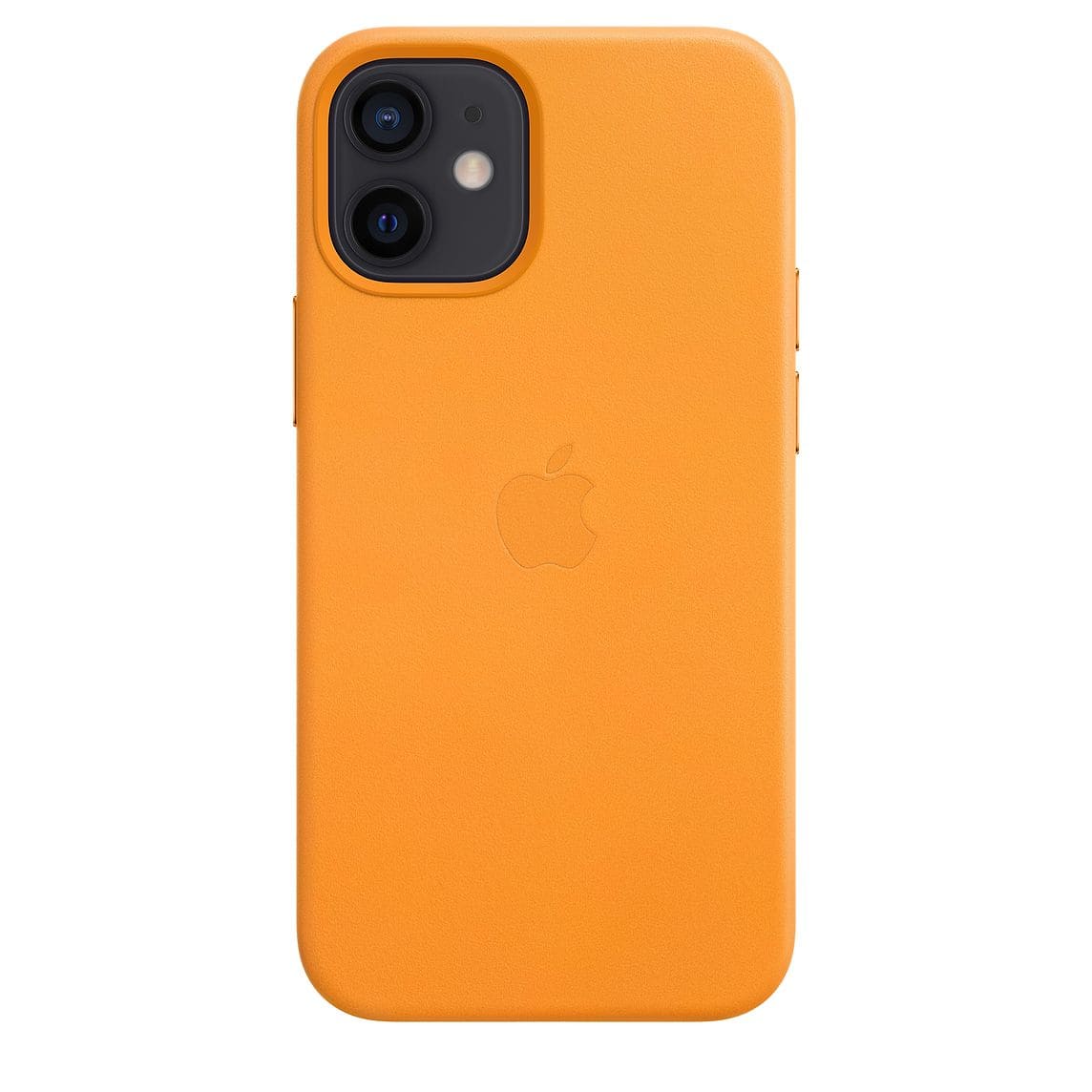 Фото — Чехол Apple MagSafe для iPhone 12 mini, кожа, «золотой апельсин»