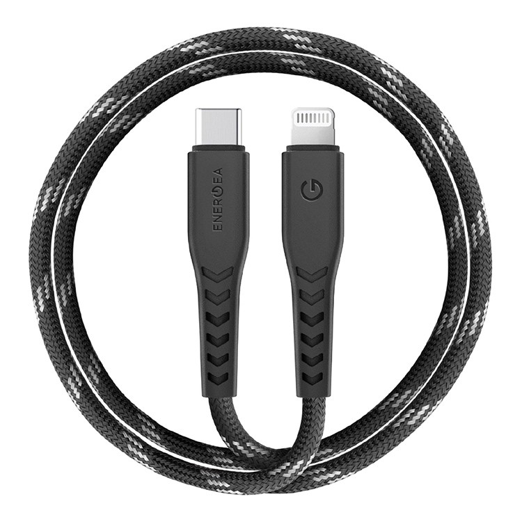 Фото — Кабель EnergEA NyloFlex USB-C - Lightning MFI С94 0,3м, черный