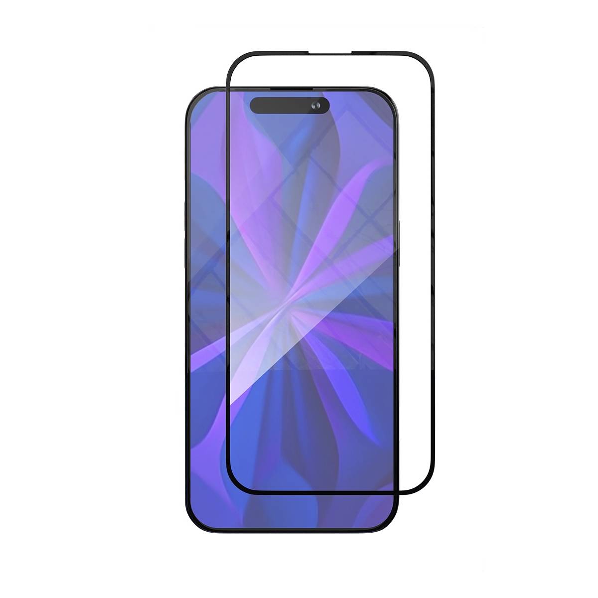 Фото — Защитное стекло для смартфона 2.5D "vlp" A-Glass для iPhone 15 Pro с черной рамкой