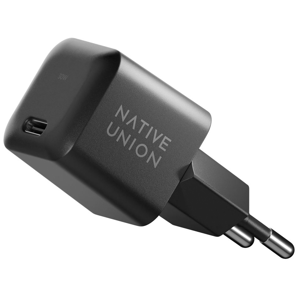 Фото — Зарядное устройство Native Union Fast GaN Charger USB-C, PD, 30Вт, с кабелем, черный