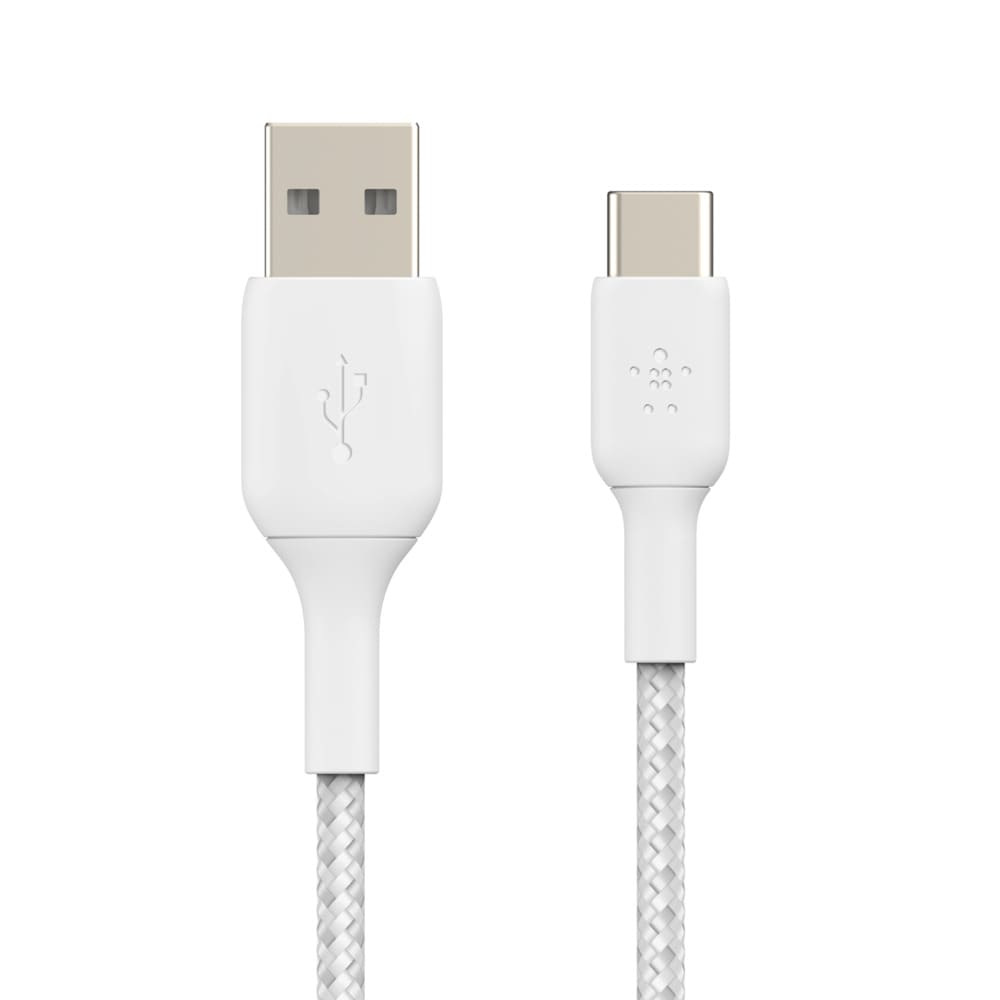 Фото — Кабель Belkin USB-A - USB-C, 1м, нейлон, белый