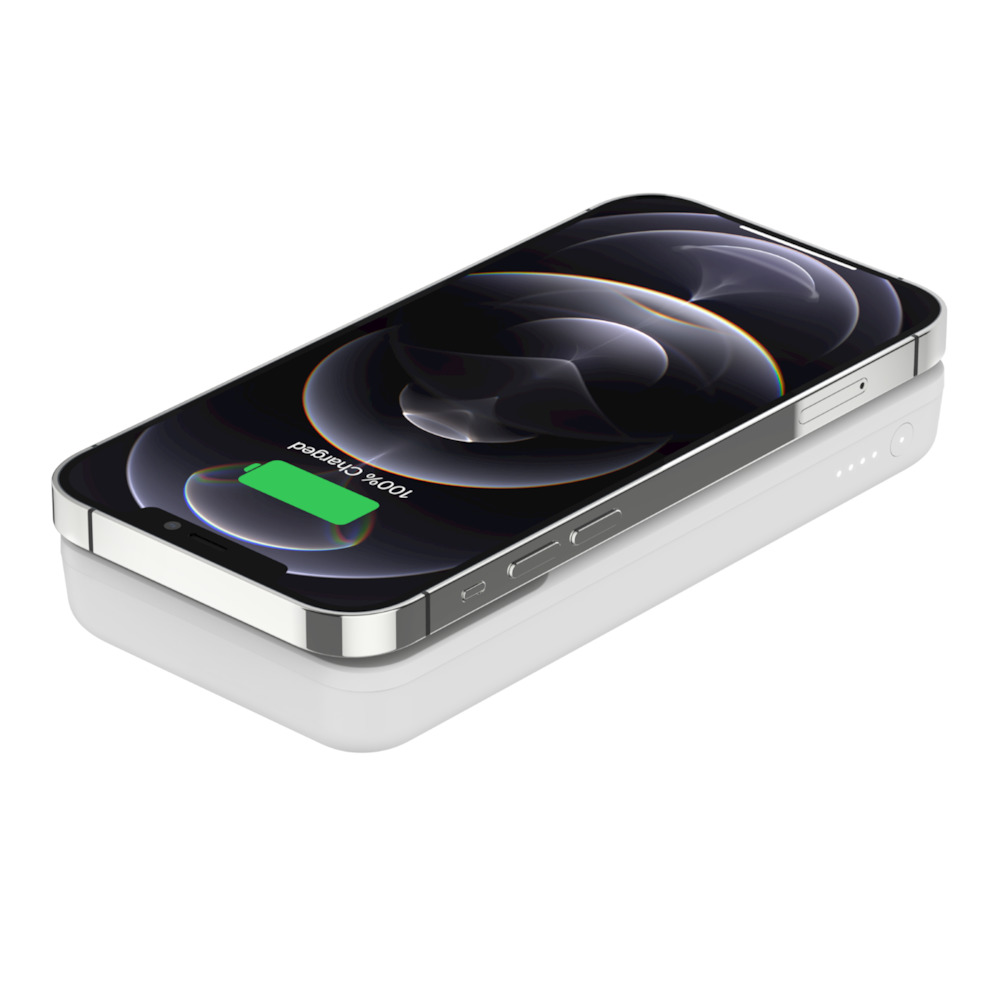 Фото — Внешний аккумулятор Belkin Magnetic Wireless, 10000 мАч аккумулятор с БЗУ, белый