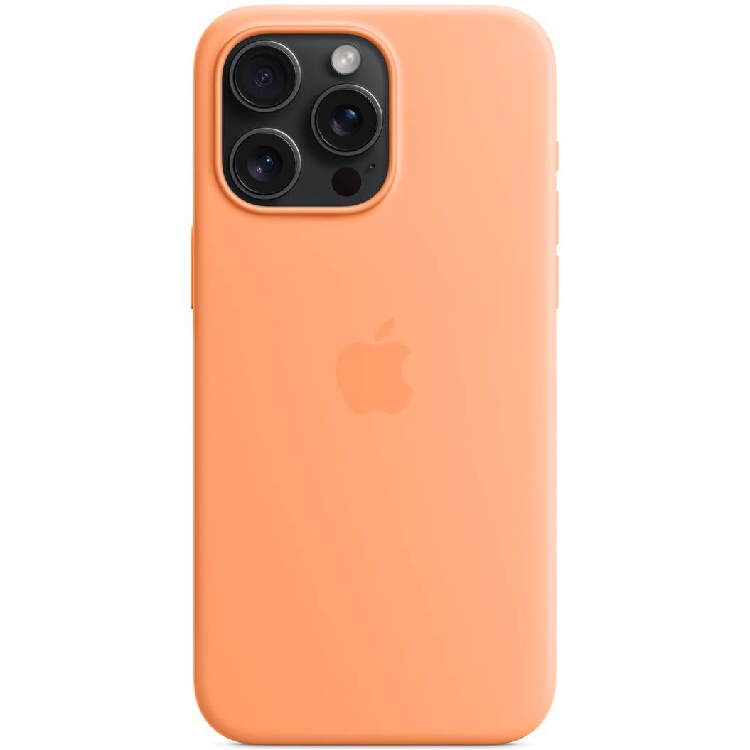 Фото — Чехол для смартфона iPhone 15 Pro Max Silicone Case with MagSafe, Orange Sorbet