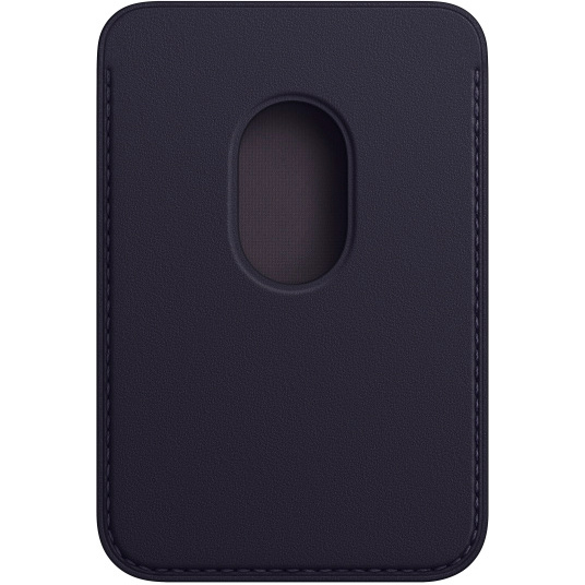 Фото — Чехол-бумажник iPhone Leather Wallet with MagSafe, «чернила»