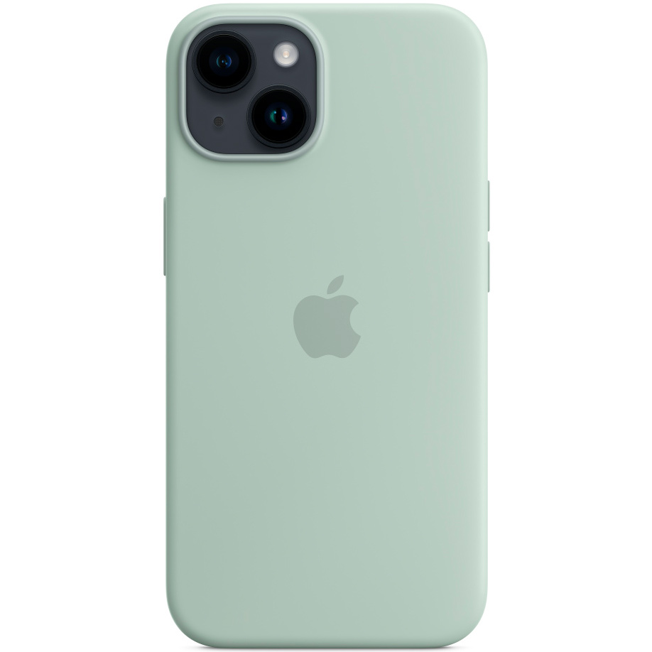 Фото — Чехол для смартфона Apple iPhone 14 Silicone Case with MagSafe, светло-зеленый