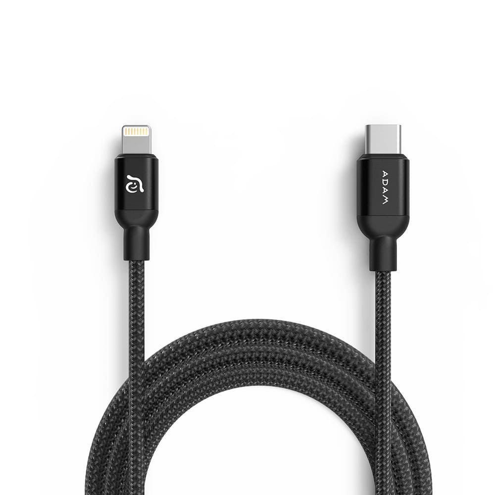 Фото — Кабель Adam Elements PeAk II C120B, Lightning/USB-C, 1,2м, черный