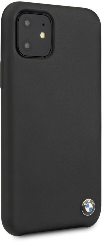 Фото — Чехол BMW Signature Liquid Silicone для iPhone 11, черный