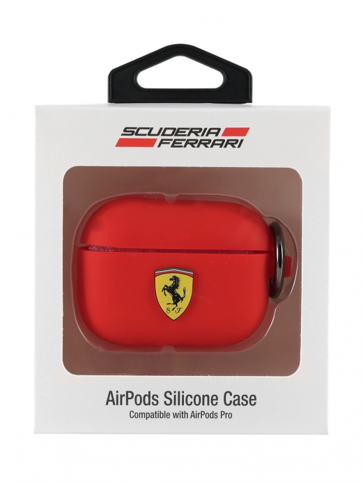 Чехол Ferrari с кольцом для AirPods Pro, красный