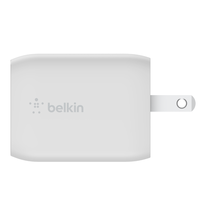 Фото — Зарядное устройство Belkin BoostCharge Pro Dual USB-C GaN Wall Charger with PPS 65W + USB-C to USB-C Cable, белый