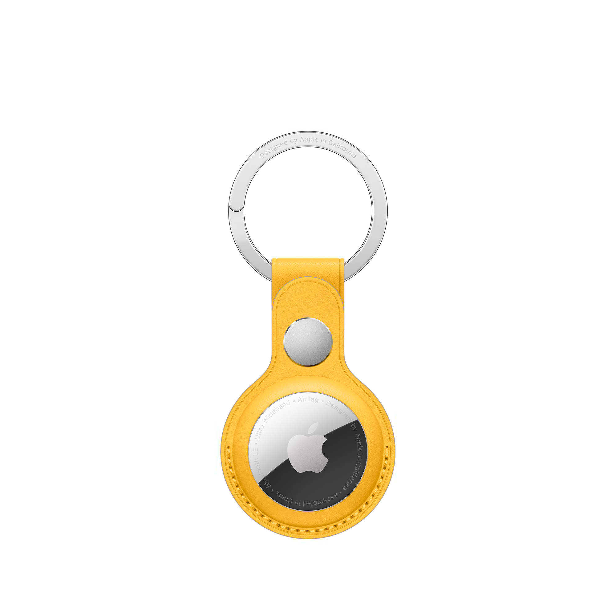 Фото — Брелок для Apple AirTag с кольцом для ключей, кожа, ярко-желтый