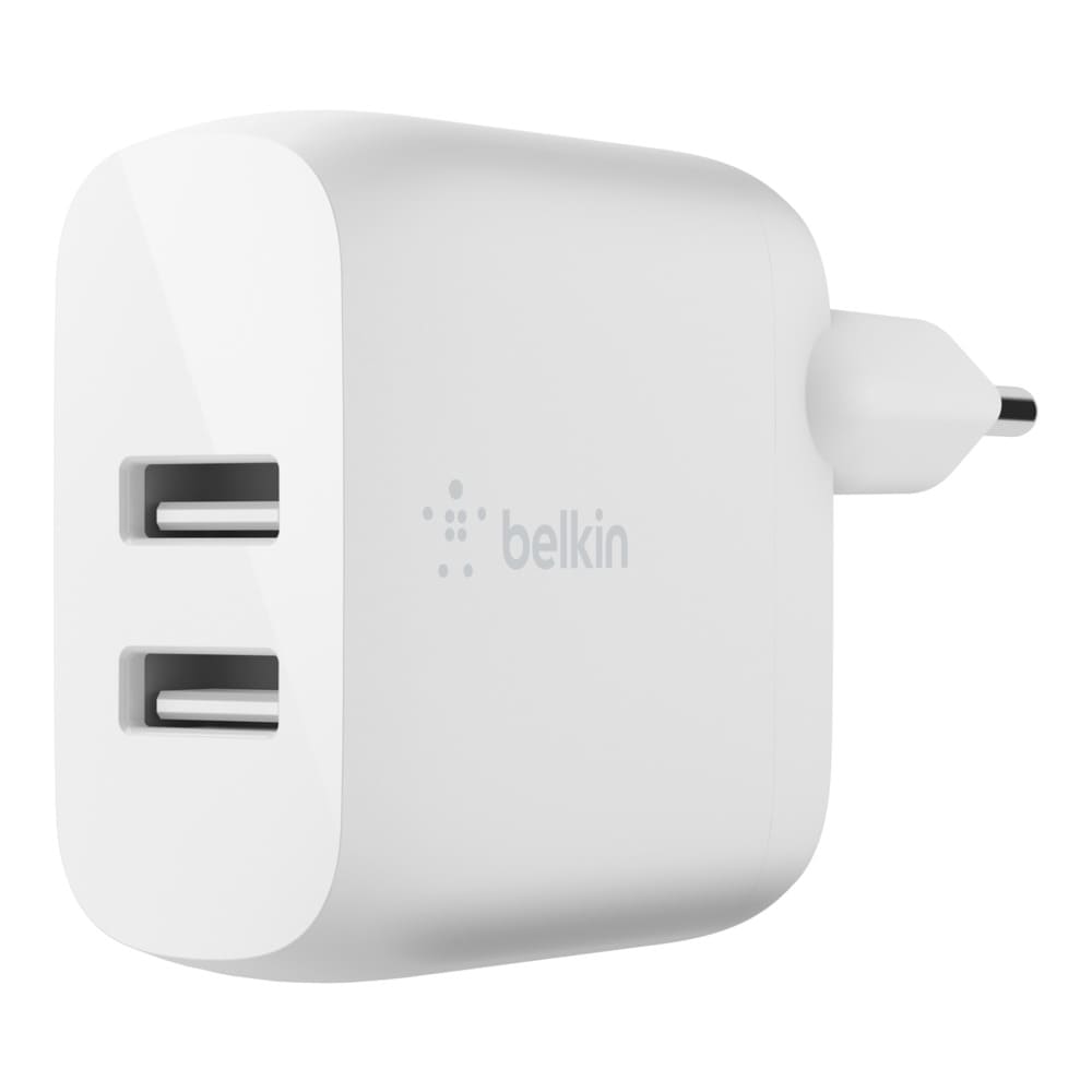 Фото — Сетевое зарядное устройство Belkin 24Вт, 2xUSB-A, белый