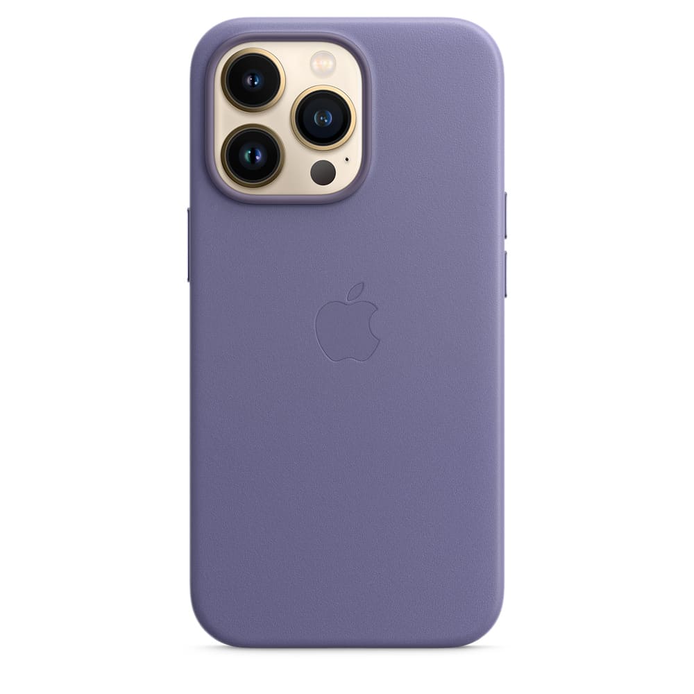 Фото — Чехол для смартфона MagSafe для iPhone 13 Pro Max, кожа, «сиреневая глициния»