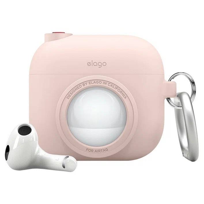 Фото — Чехол для наушников Elago AirPods 3 Unique AT Snapshot Silicone hang case, розовый