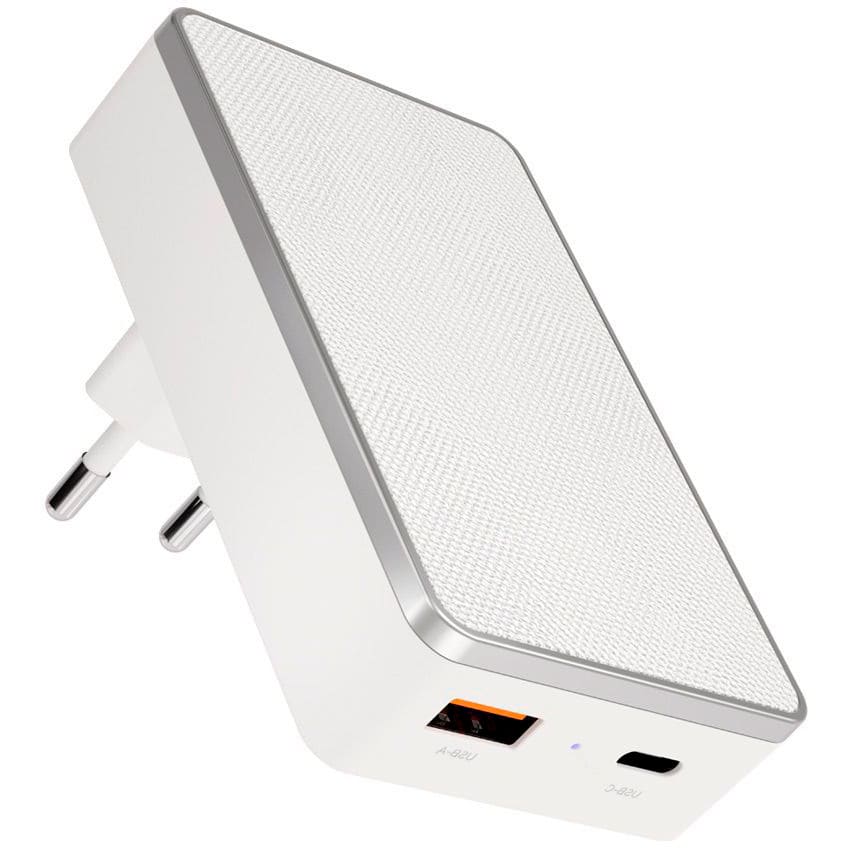Сетевая зарядное устройство vlp 20Вт USB-C+USBA, PD, QC, белый