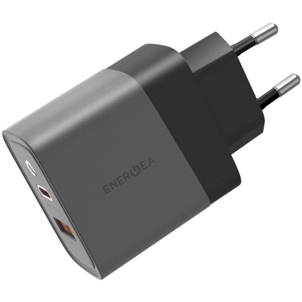 Фото — Зарядное устройство EnergEA Ampcharge USB-C + USB-A, PD, 30 Вт, черный