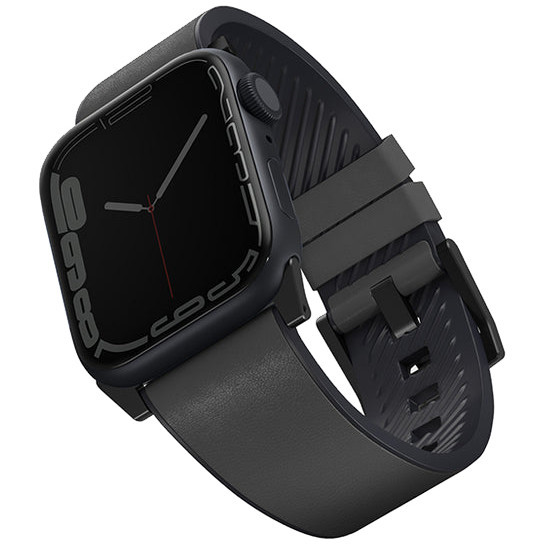 Ремешок для смарт-часов Uniq для Apple Watch 49/45/44/42 mm Straden Waterproof Leather/Silicone, серый
