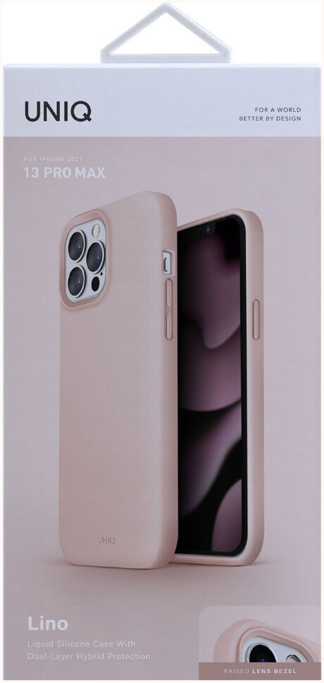 Фото — Чехол Uniq LINO Magsafe для iPhone 13 Pro Max, розовый