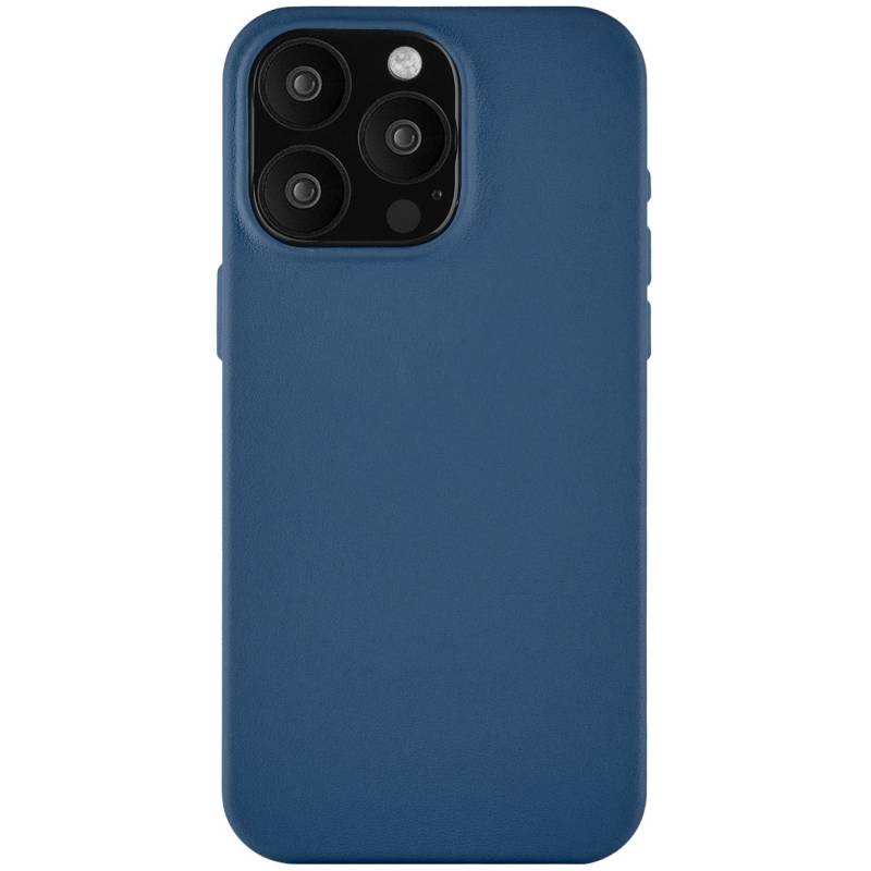 Фото — Чехол для смартфона uBear Capital Leather Case with MagSafe для iPhone 15 Pro, тёмно-синий