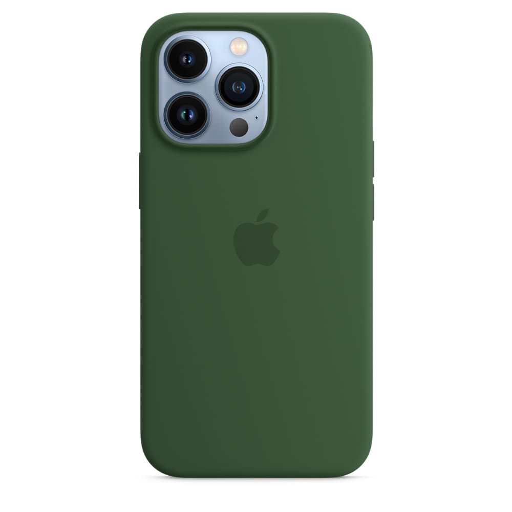 Фото — Силиконовый чехол MagSafe для iPhone 13 Pro Max, «зелёный клевер»