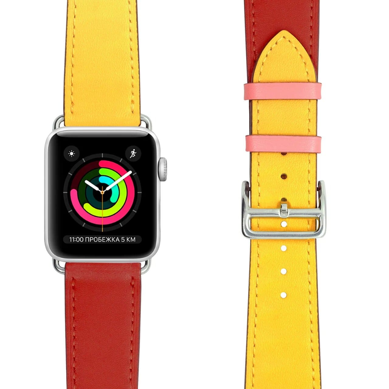 Фото — Ремешок для смарт-часов Apple Watch 38/40 mm LYAMBDA MAIA, кожа, жёлтый