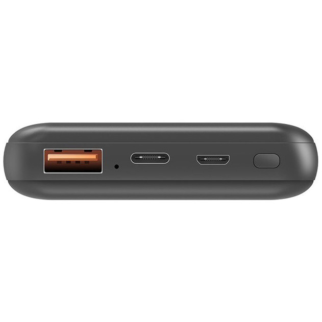 Фото — Внешний аккумулятор EnergEA Slimpac MINI 10000, USB-C PD18 In/Out +USB QC4.0/PPC, серый