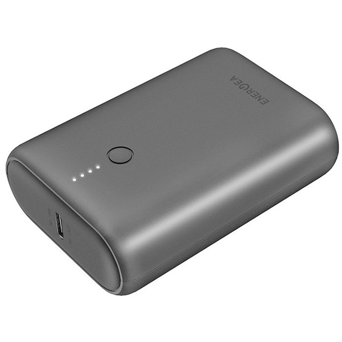 Фото — Внешний аккумулятор EnergEA Compac MINI2 10000, USB-C PD18 In/Out +USB QC3.0/SCP, серый