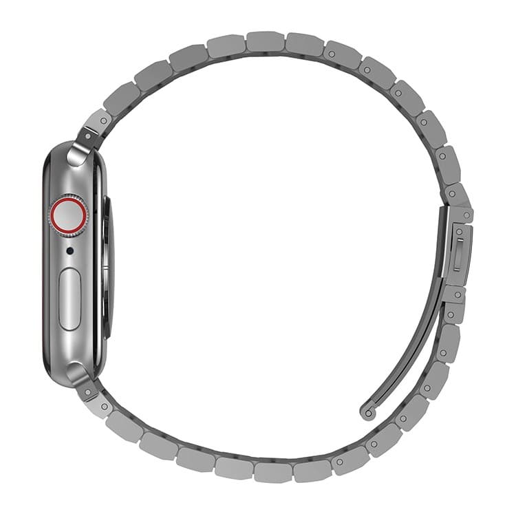 Фото — Ремешок Uniq для Apple Watch 44/42 mm Strova Strap Link Steel, серебристый