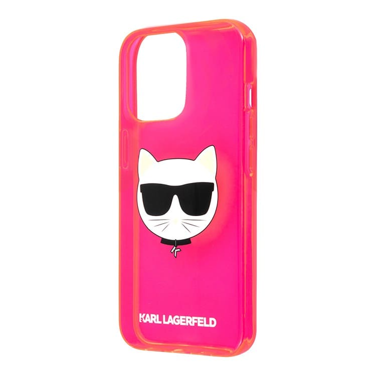 Фото — Чехол для смартфона Lagerfeld Choupette для iPhone 13 Pro, пластик, розовый градиент