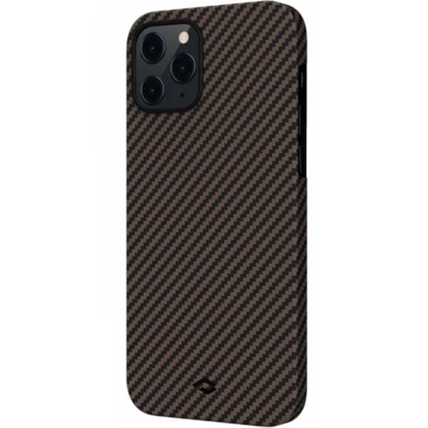 Фото — Чехол для смартфона Pitaka для iPhone 12 Pro Max, коричнево-черный