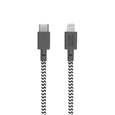Фото — Кабель Native Union Belt Lightning на USB-C, 1.2 м, зебра