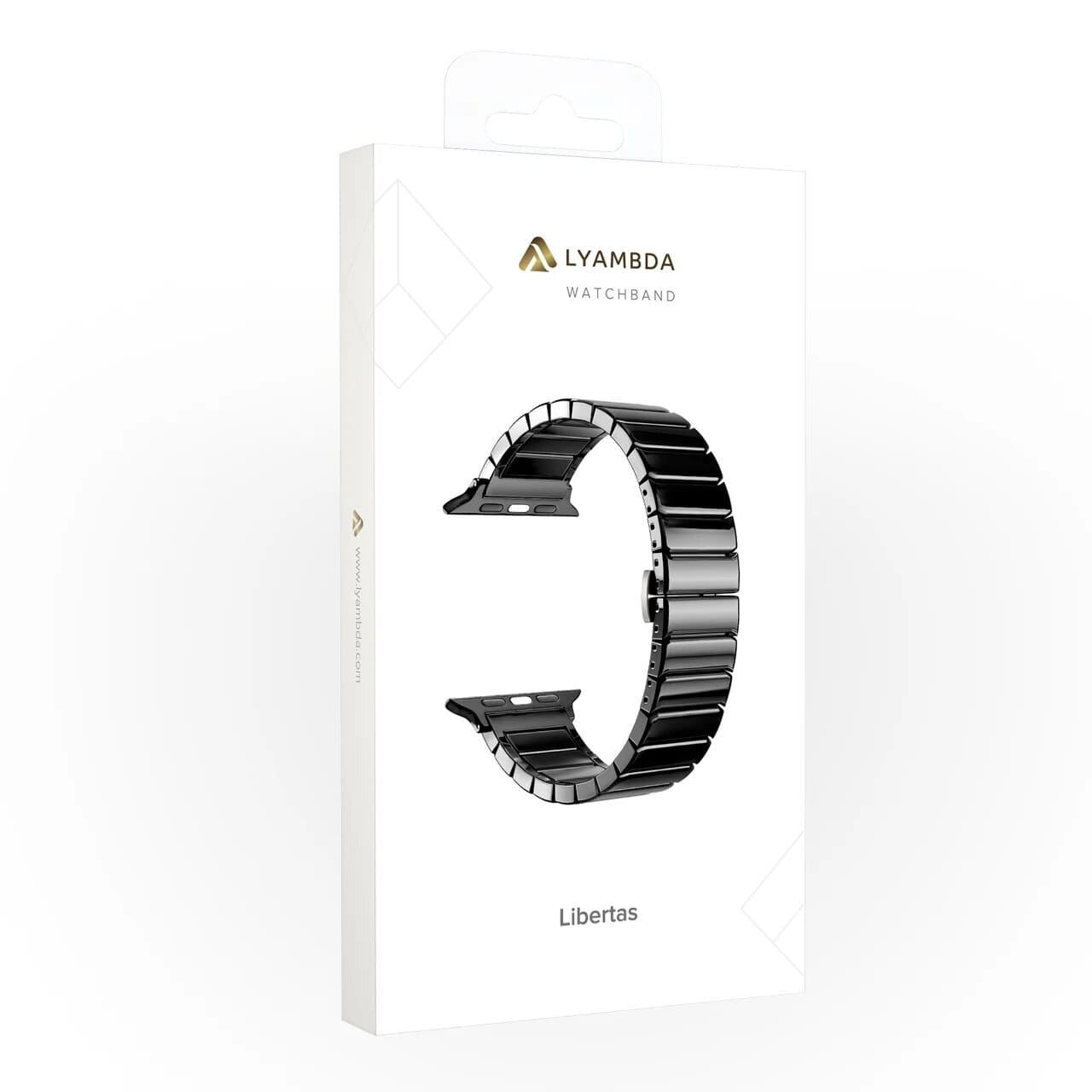 Ремешок для смарт-часов Apple Watch 42/44 mm LYAMBDA LIBERTAS, керамика, чёрный