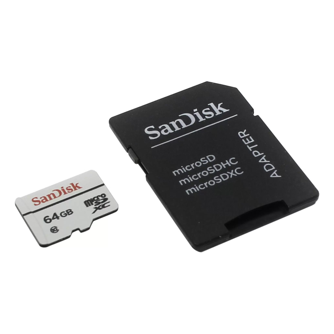 Фото — Карта памяти SanDisk High Endurance Micro SDXC + SD Adapter, 64 Гб