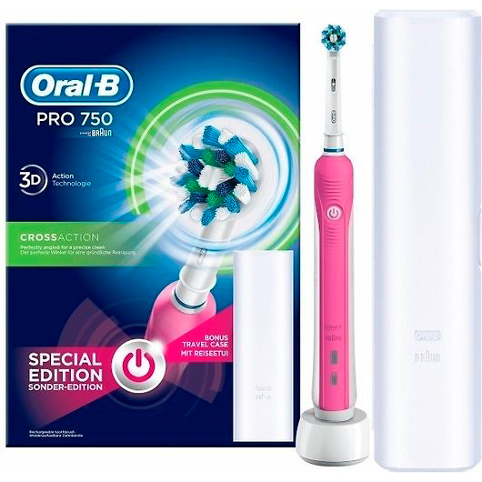 Фото — Электрическая зубная щетка Oral-B Pro 1 750, розовый