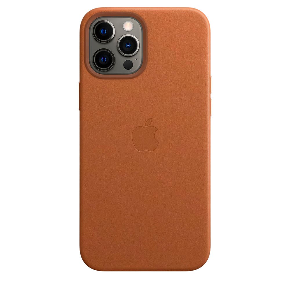 Фото — Чехол Apple MagSafe для iPhone 12 Pro Max, кожа, золотисто-коричневый