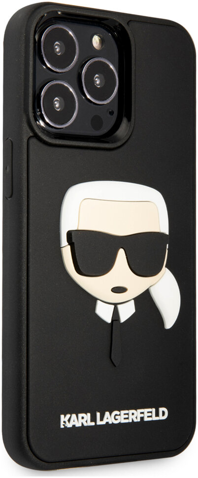Чехол Karl Lagerfeld 3D Rubber Karl's head Hard для iPhone 13 Pro, черный